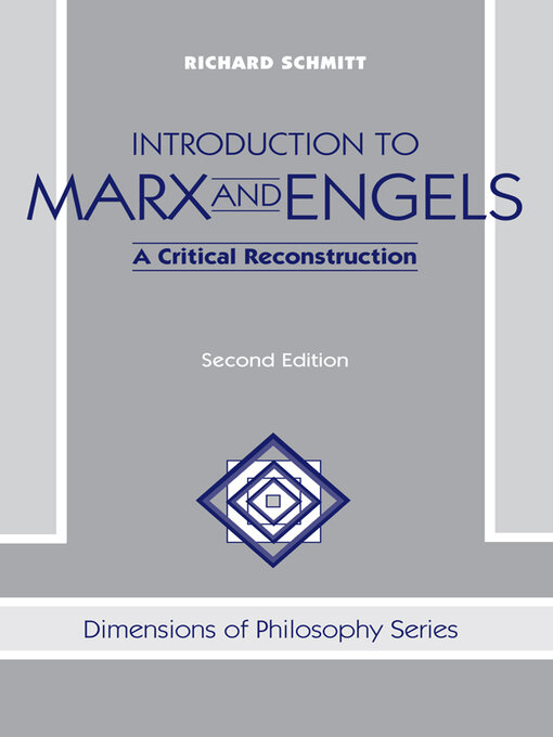 Title details for Introduction to Marx and Engels by Richard Schmitt - Wait list